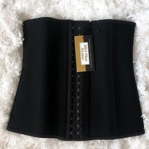 BLACK WAIST TRAINER LATEX CORSET BODY SHAPER